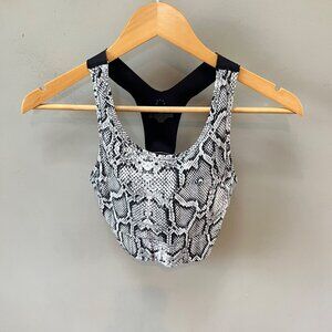 Varley Bassett Sports Bra Ivory Cobra‎ Snake Print Size S